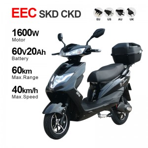 Electric Motorcycle With Pedal 1600W 60V/72V 20A/32A 40km/H(EEC Certification)(Model: YW-04)