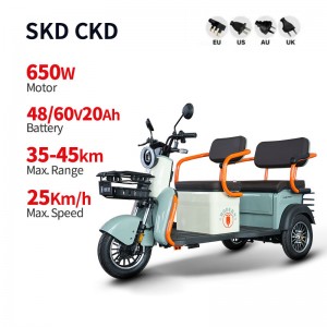 Električni putnički tricikl A18 650W 48V/60V 20Ah 25km/h