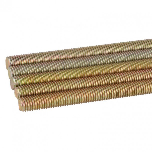Color Yellow Zinc Plated Galvanized DIN975 DIN976 Threaded Rod