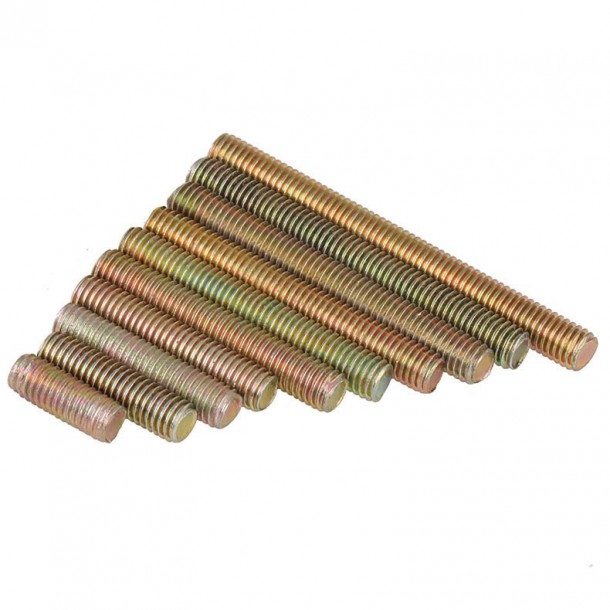 Color Yellow Zinc Plated Galvanized DIN975 DIN976 Threaded Rod