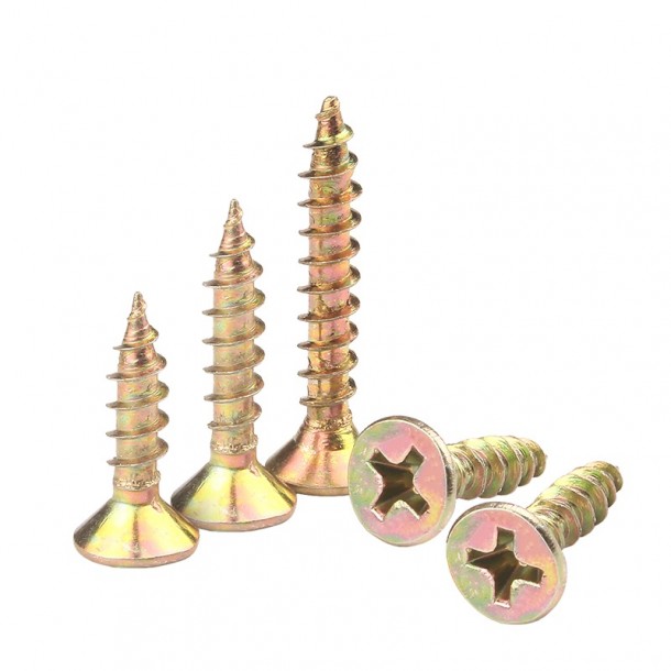 yellow zinc plated carbon steel bugle head self tapping drywall screw for metal wood