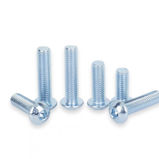 White Blue Galvanized Zinc Plated ISO7380 Hex Socket Button Head Security Cap Screw Bolt