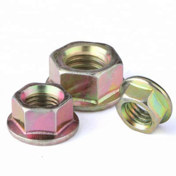 Color Galvanized Yellow Zinc Plated DIN 6923 Hex Flange Nut With Bolt