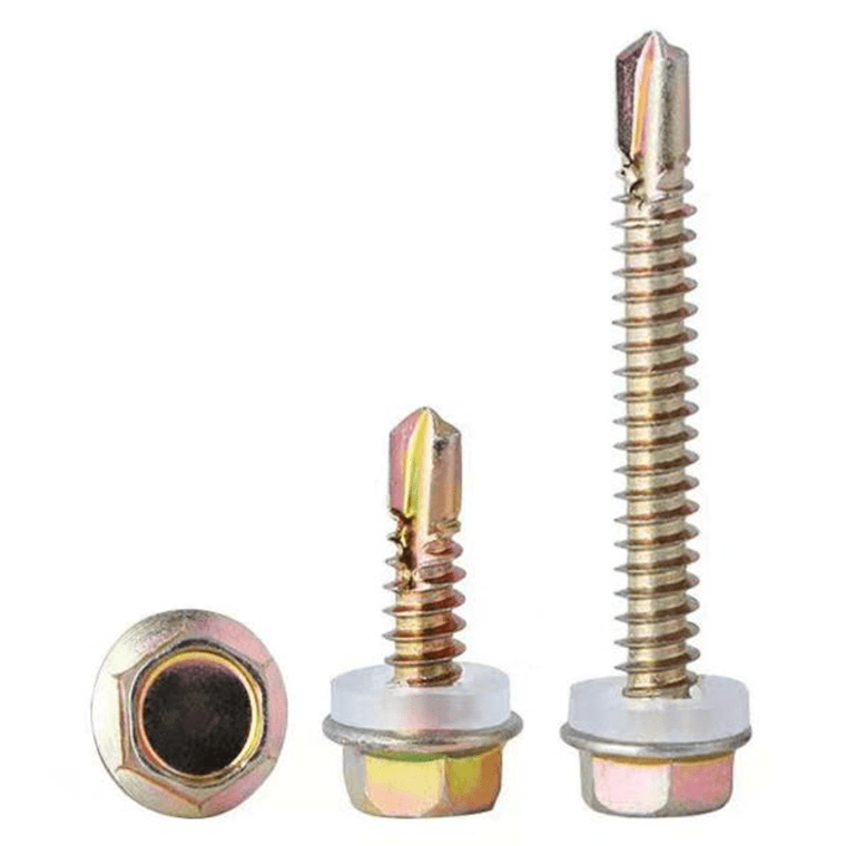 Best Price for Concrete Screws -  Hardware Yellow Zinc Plated Hex Head Self Drilling Screws – Yateng