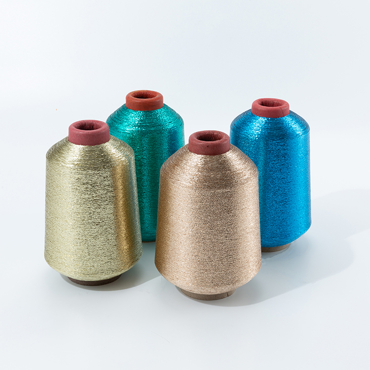 Good quality MX type MH type High-strength China-made gold and silver thread polyester metallic glitter yarn Featured Image