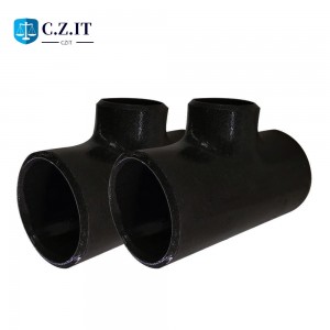 A234WPB black seamless steel pipe fitting unequal reduced straight tee