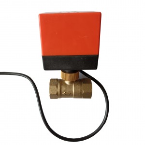DN20 BSP brass ball valve brass electric two pass valve with 12v actuator