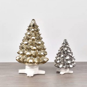 Gleaming gold silver ceramic Christmas Tree festival gifting wholesale supplier