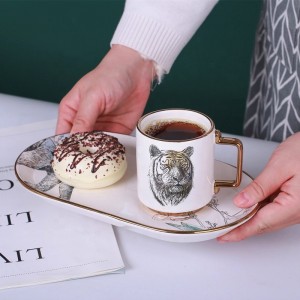 Dieren serie keramische drinkware set koffiekopje mok melkpot groothandel