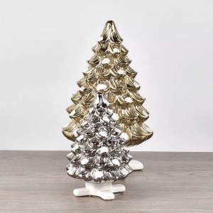 Glanzend goud zilver keramische kerstboom festival cadeau groothandel leverancier