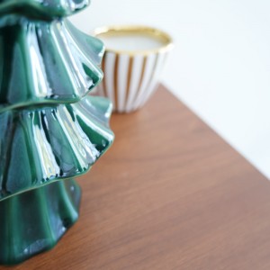 2022 Collection кичинекей Christmas Tree жашыл алтын күмүш керамикалык жасалгалар белек оптом
