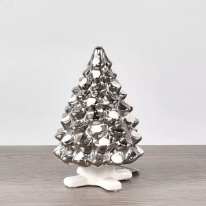 Glänzender Gold-Silber-Keramik-Weihnachtsbaum-Festival-Geschenkgroßhändler