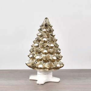 빛나는 금은 세라믹 크리스마스 트리 축제 선물 도매 공급 업체
