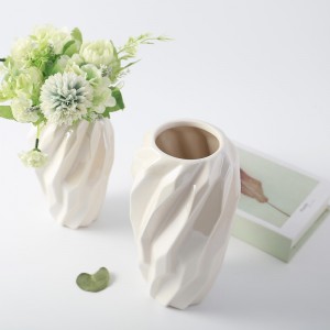 Vase à fleurs en forme de vortex plaqué or et argent, décoration de luxe pour la maison