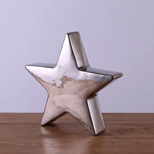 silver ceramic star ornament for Christmas festival gifting wholesale manufacturer