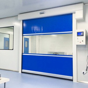 Clean room fast door soft PVC material with perspective window servo motor drive