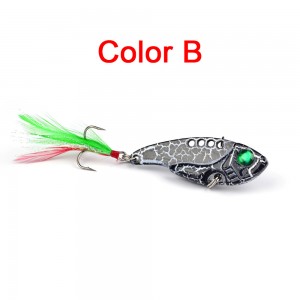 5.5cm/11g Fishing Lure 8 Colors Metal Jigging Glowing Hard Bait Sinking Spoon Hooks Lure Fishing Tackle