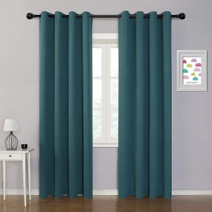 Dairui Textile Grommet Blackout Curtains for Bedroom and Living Room 2 Panels Set Thermal Insulated Room Darkening Curtains