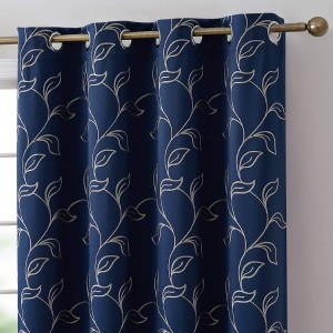 Wholesale Floral Decorative Embroidered Pattern Thermal Insulated Blackout Room Darkening Energy Savings Soundproof Window Curtain