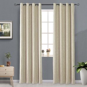 Modern Linen Look Drapery Pattern Free Sample Energy Saving Anti-rust Grommet Curtain