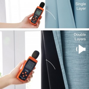 Dairui Textile Faux Linen Total Blackout Curtains Grommet Noise Reducing Panels with Black Backing Light Blue 52×84 Inch