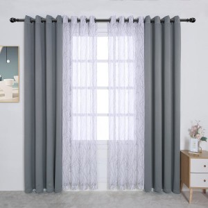 Dairui China Curtain Supplier Soundproof UV Resistant Plain Woven Heavy Blackout Curtain Panel with Tree Branch Sheer Curtain Panel