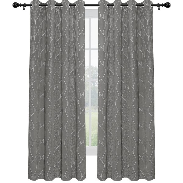 Elegant Texture Light Blocking Window Curtain Pattern 3D Jacquard 100% Blackout Curtains for the Living Room
