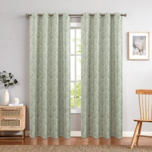 Dairui Textile  Geometric Patterns Design Grommet Top Bedroom Window Curtains Moderate Blackout Curtains