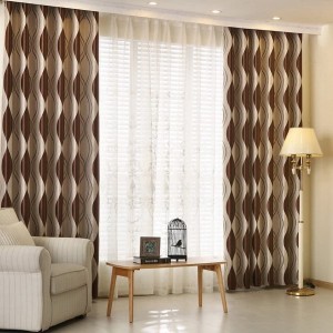 China Curtain Supplier Cheap Price 2 Panels Set Modern Striped Curtains for Living Room Eyelet Curtains for Bedroom