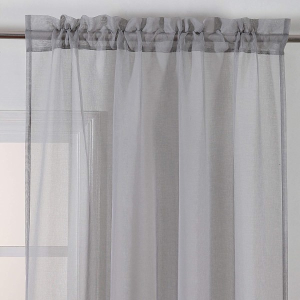 Dairui Textile Elegant Window Treatment Hotel Office Solid Color Grey Sheer Mesh Curtain