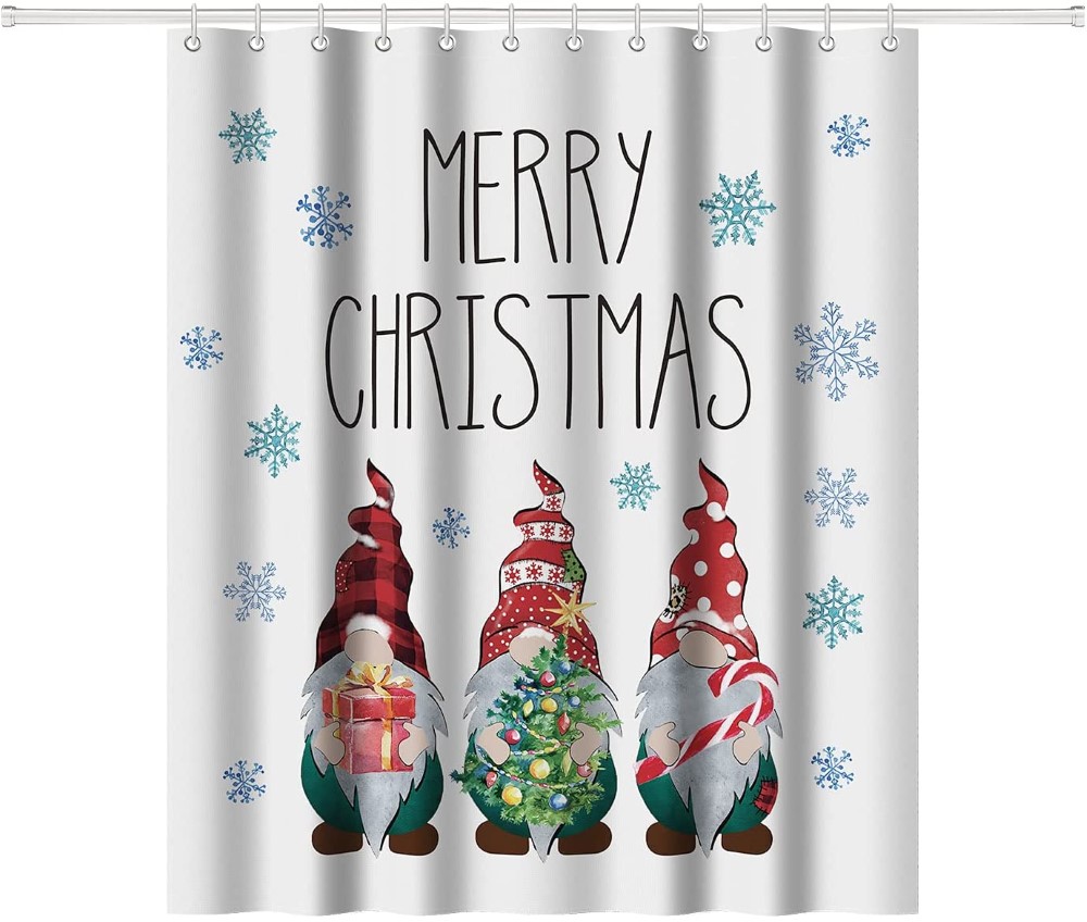 Personlized Products Hilo Macrame - Merry Christmas Buffalo Check Plaid Polka Dot Gnomes Shower Curtain  Decorative Waterproof Bath Curtain Set with 12 Hooks – DAIRUI