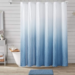 professional factory for Placemat Rattan White - Dairui Textile Wholesale Waterproof Ombre Blue Shower Curtain Sets Hotel Bathroom 72 x 72 Inch Shower Curtains – DAIRUI