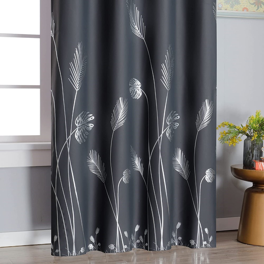 Dairui Textile Blackout Curtains for Bedroom Living Room Gold Palm Leaf Wheat Pattern Thermal Insulated Curtain Drapes for Dining Room Sliding Door