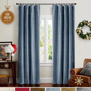 Elegant Home Decoration Rod Pocket Window Curtain Drape Sun Blocking Soft Velvet Fabric Curtain