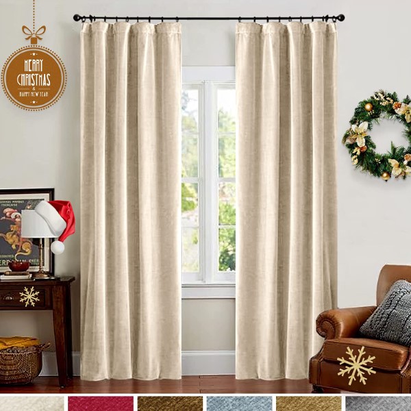 Cheap Luxury Window Treatment Room Darkening Heavy Weight Velvet Curtains and Drapes Featured Image