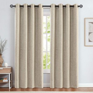 China Supplier Wholesale Soundproof Insulate Linen Look Bedroom Grommet Window Curtain