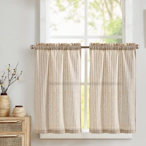 Best Selling Short Window Treatment Ready Made Cafe Kitchen Window Woven Rod Pocket Curtain