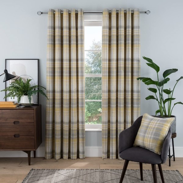 OEM Customized Dying Blackout Curtain Fabric - Custom Hotel Quality Bedroom Soundproof Heavy Yarn Dayed Plaid Top Eyelet Window Curtain – DAIRUI