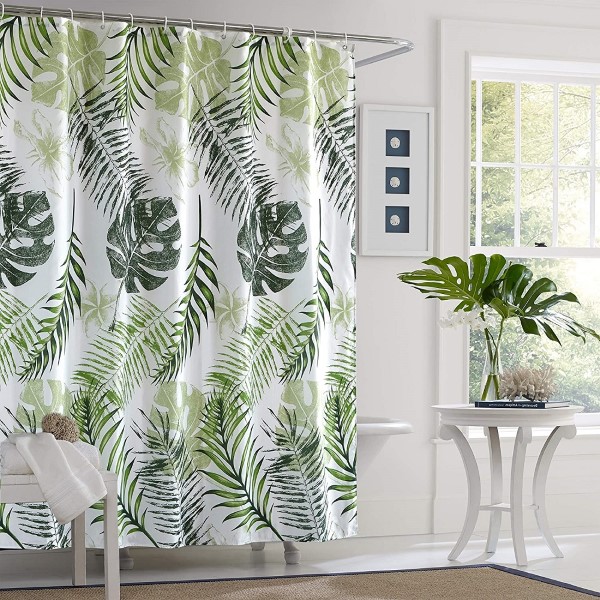 Short Lead Time for Placemat Wholesale - Wholesale Shower Curtain Supplier Green Leaves Buttom Weighted 72 Inch Digital Print Shower Curtain – DAIRUI