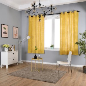 Modern High Quality European Living Room Bedroom Linen Fabric Print Window Curtain