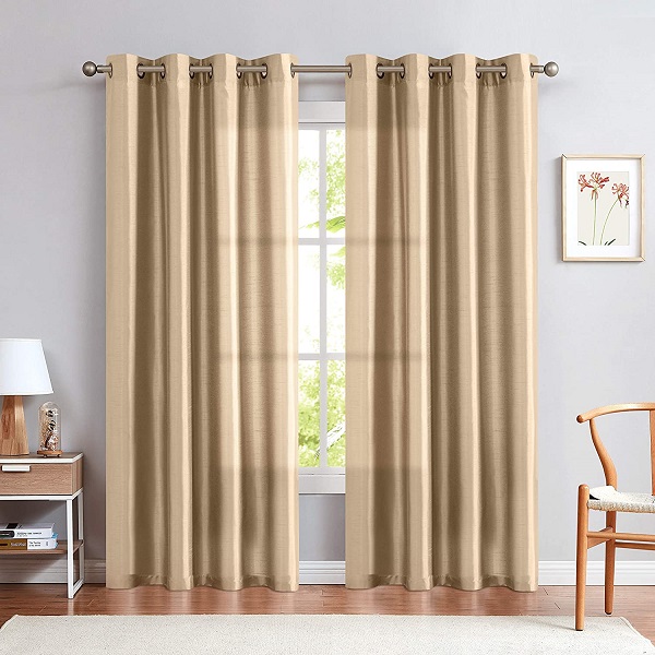 Cheap price Curtains For Windows - Classic Privacy Window Treatments Light Filtering Living Room Satin Drapes Faux Silk Curtain – DAIRUI