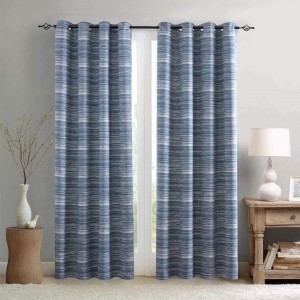 Dairui Textile Room Darkening Curtains 63 inches Long for Bedroom Coastal Panels Thermal Insulated Window Treatment Set Grommet Top