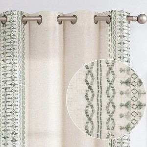 Wholesale Luxury Cortina Ready Made Linen Pattern Living Room Embroidered Window Curtain