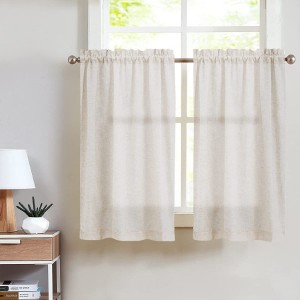 Wholesale Bathroom Tier Curtains Sets Short Small Cafe Curtains Rod Pocket Basement Back French Door Half Window Curtains