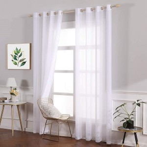 Super Purchasing for Purple Sheer Curtains -  Dairui Textile Curtain Fabric Sheer White Curtains Semi Translucent Curtains Solid Voile Curtains with Grommet Top  – DAIRUI