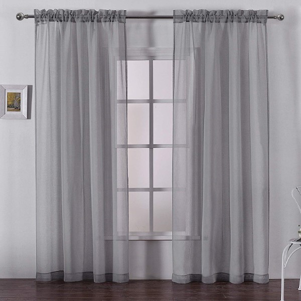 Dairui Textile Elegant Window Treatment Hotel Office Solid Color Grey Sheer Mesh Curtain Featured Image