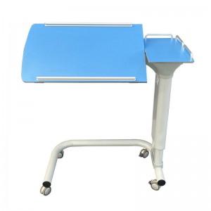 空気圧リフト付き医療用オーバーベッドテーブル