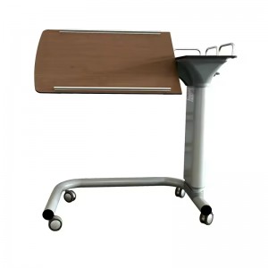 空気圧リフト付き病院用オーバーベッドテーブル