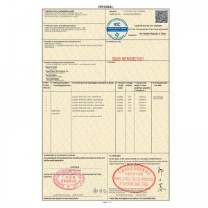 Certificado COO/Seguro de envío internacional
