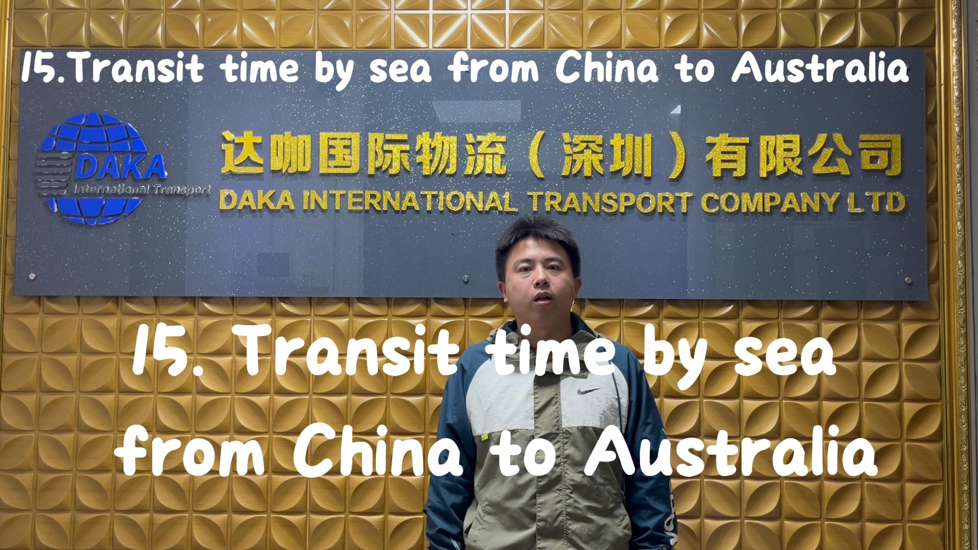 Flutningstími á sjó frá Kína til Ástralíu
